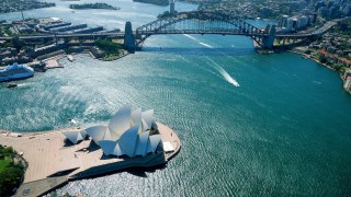 Pictured is Sydney's Harbour.Opera House and Bridge