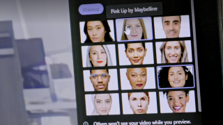 pictured is the Maybelline filter on Microsoft teams