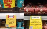 pictured are the fake supermarket stickers