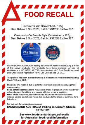 camembert cheese recall