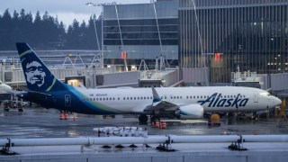 An Alaska Airlines Boeing 737 MAX 9 plane sits at a gate at Seattle-Tacoma International Airport on January 6, 2024 in Seattle, Washington. Alaska Airlines grounded its 737 MAX 9 planes after part of a fuselage blew off during a flight from Portland Oregon to Ontario, California.