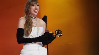 Taylor Swift accepts the Best Pop Vocal Album award for “Midnights” onstage during the 66th Grammy Awards