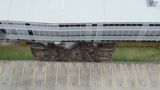 Pictured is the sinkhole in Sydney's south