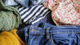 pictured are second-hand clothes