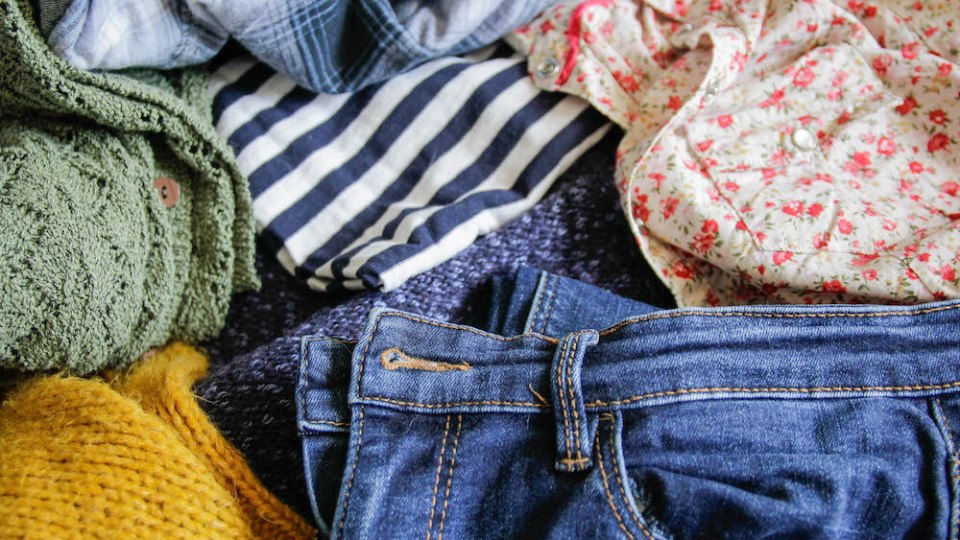 pictured are second-hand clothes