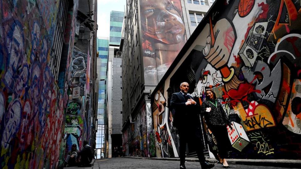 Pictured is Hosier Lane in Melbourne