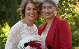 Penny Wong and Sophie Allouache on their happiest day.