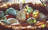 Easter eggs in a basket