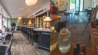 Pictured is Gordon Ramsay's pub before and after squatters took over