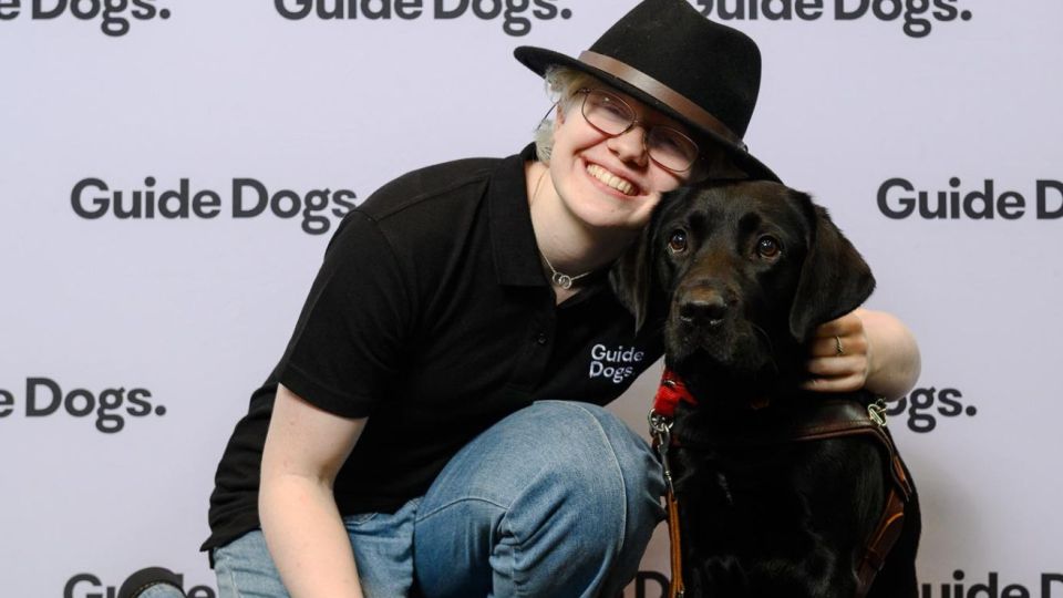 pictured is Zara Perry and her Guide Dog Quinlan