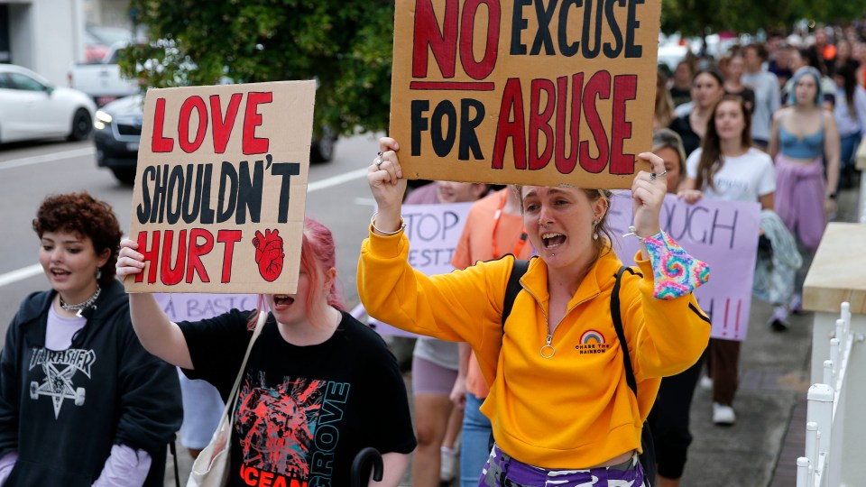 Domestic violence protest