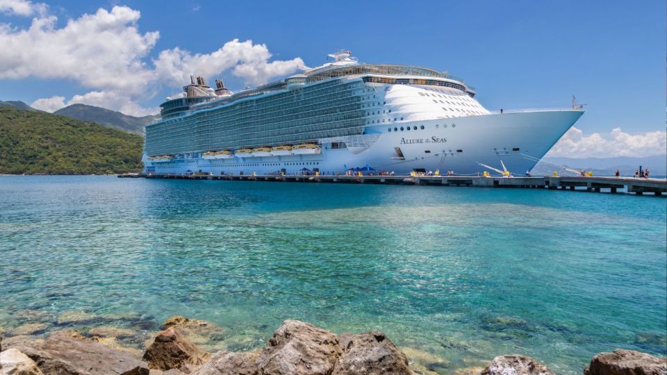 pictured is a cruise ship