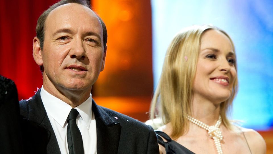 pictured is Kevin Spacey and Sharon Stone