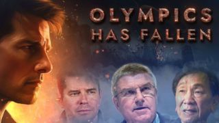 Pictured is Tom Cruise on the Olympics Has Fallen poster