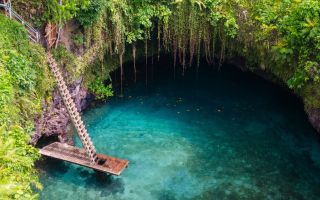 pictured is the To Sua Ocean Trench in Samoa
