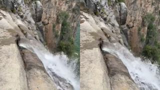 pictured is the Yuntai Mountain Waterfall in China