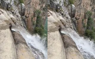 pictured is the Yuntai Mountain Waterfall in China