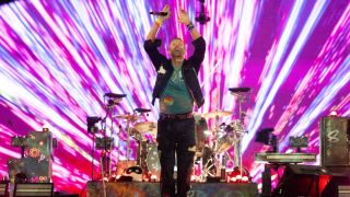 pictured is Coldplay performing at Glastonbury
