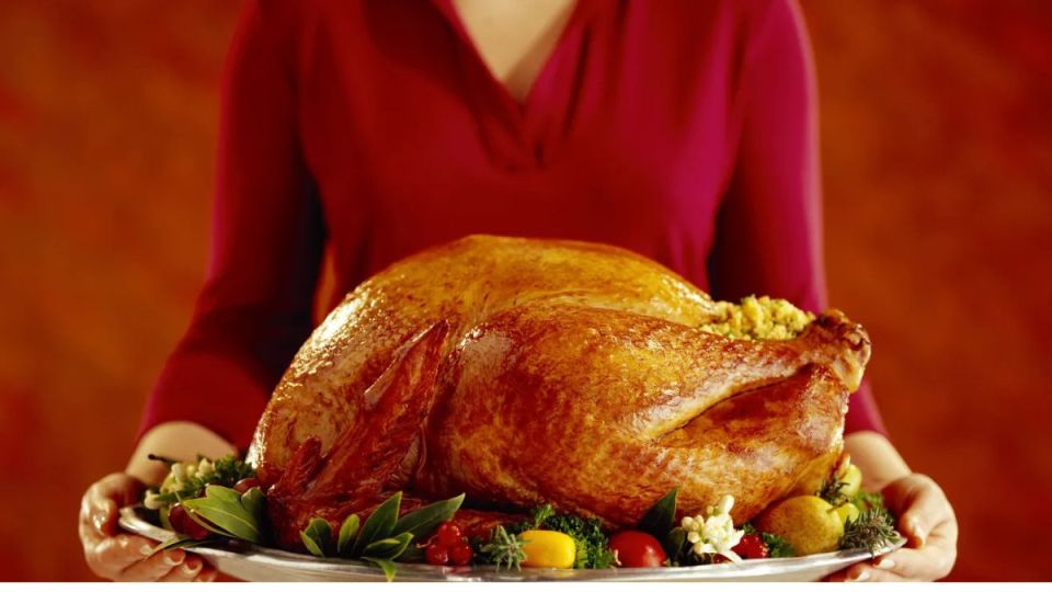Christmas lunch eating