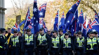 white nationalists police protest